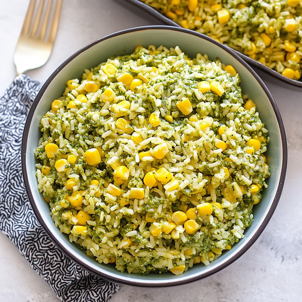 Basil Pesto Roasted Corn Rice
