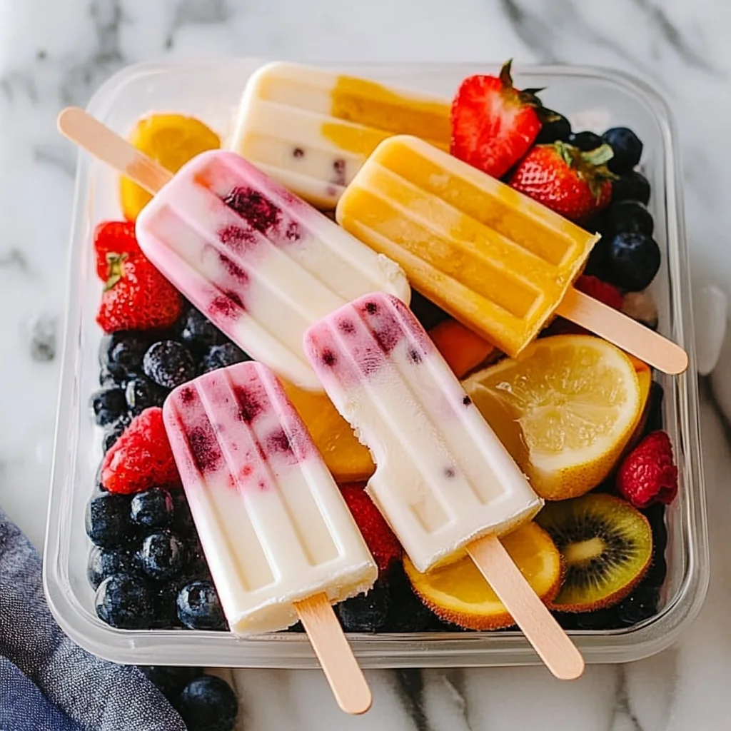 4-Ingredient Fruit & Yogurt Popsicles