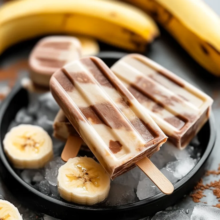 Banana Nutella Swirl Popsicles