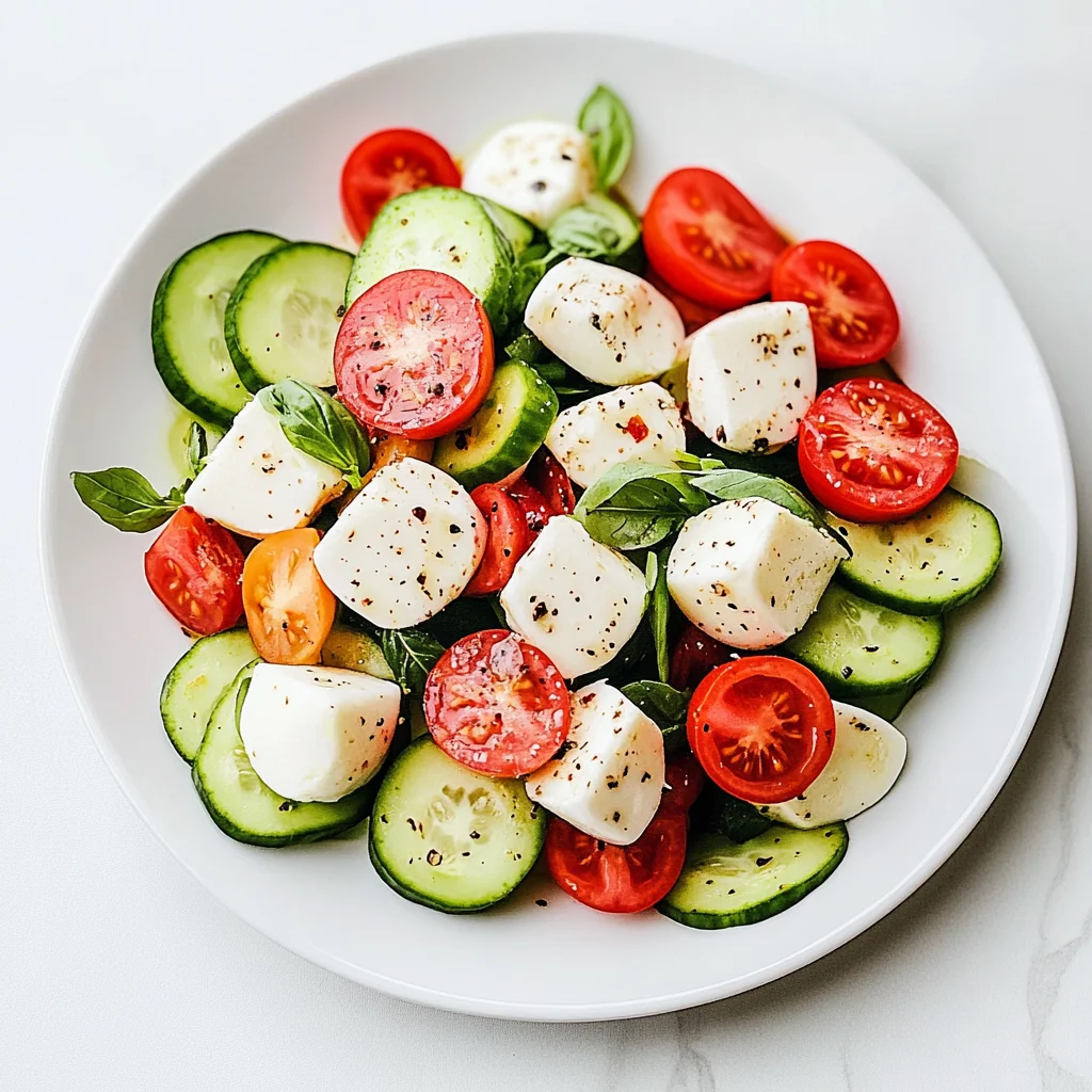 Fresh Cucumber Caprese Salad