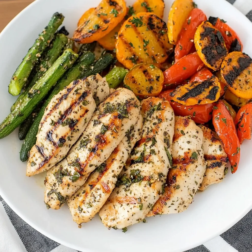 Grilled Garlic and Herb Chicken and Veggies