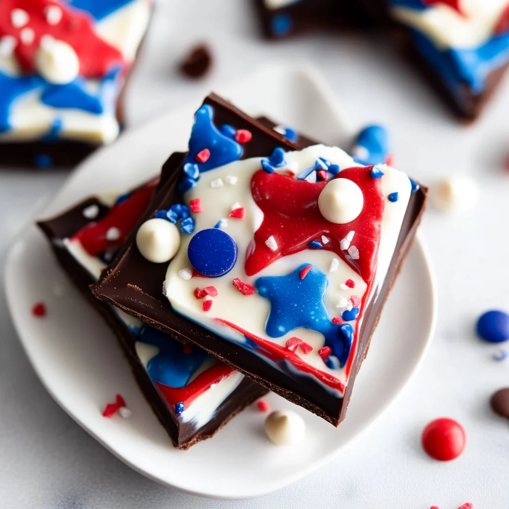 Red White Blue Chocolate Bark