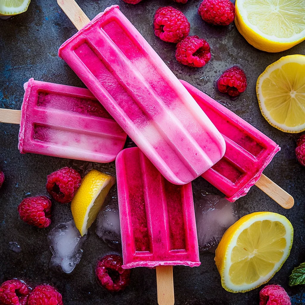3-Ingredient Keto Raspberry Lemon Popsicles