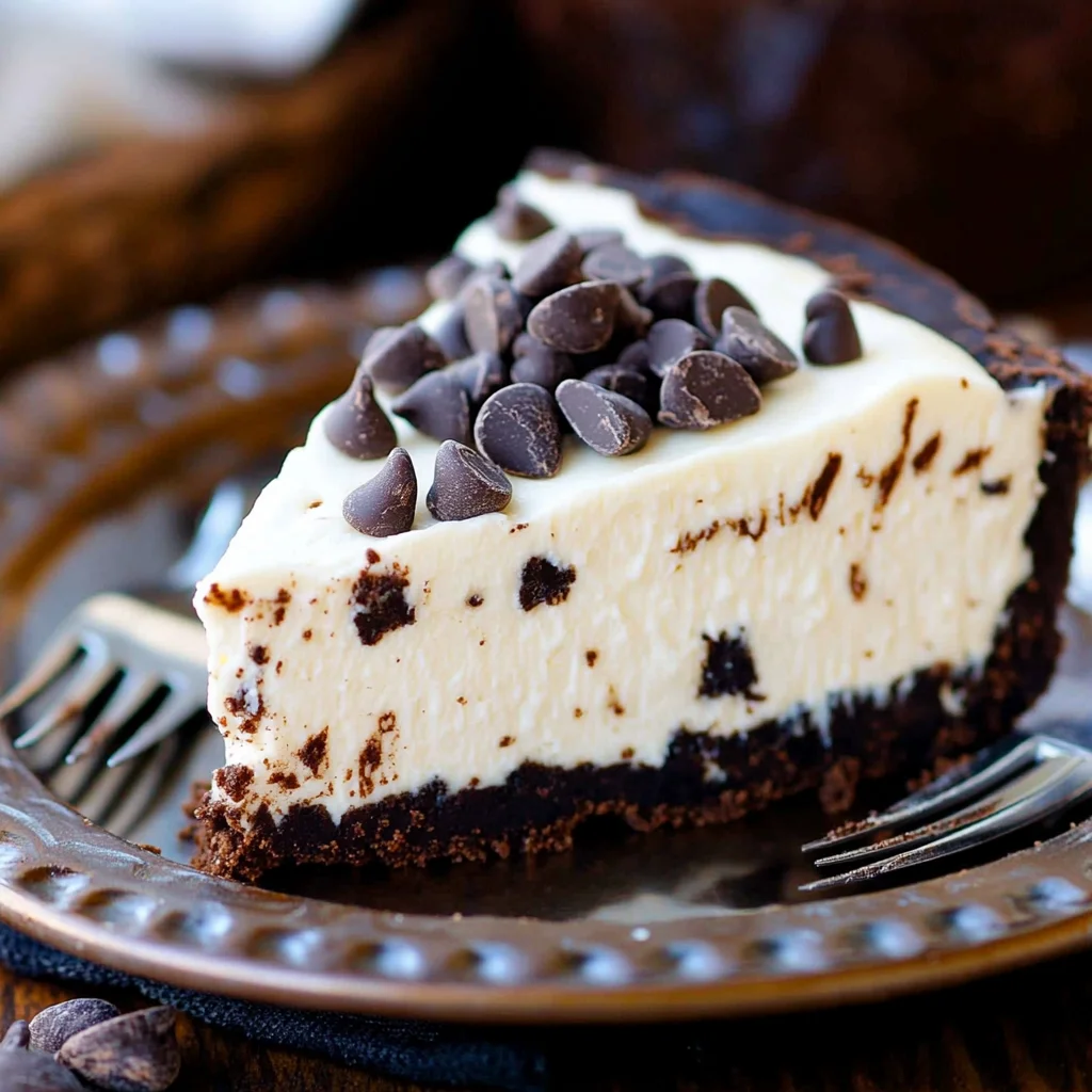 Chocolate Chip No Bake Cheesecake