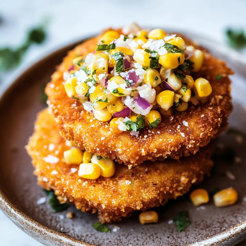 Fried Tomatoes with Corn Salsa