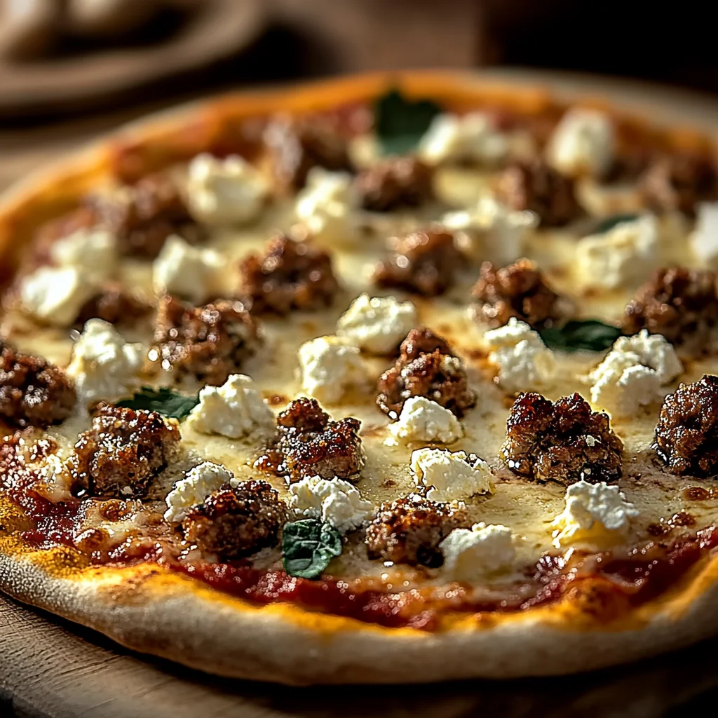 Hot Sausage Feta Honey Pizza