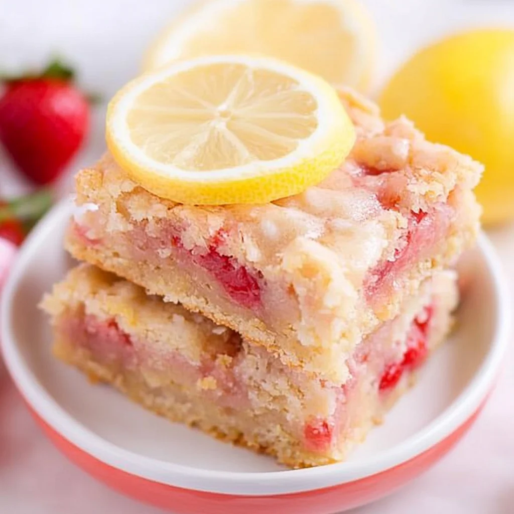 Strawberry Lemon Blondies