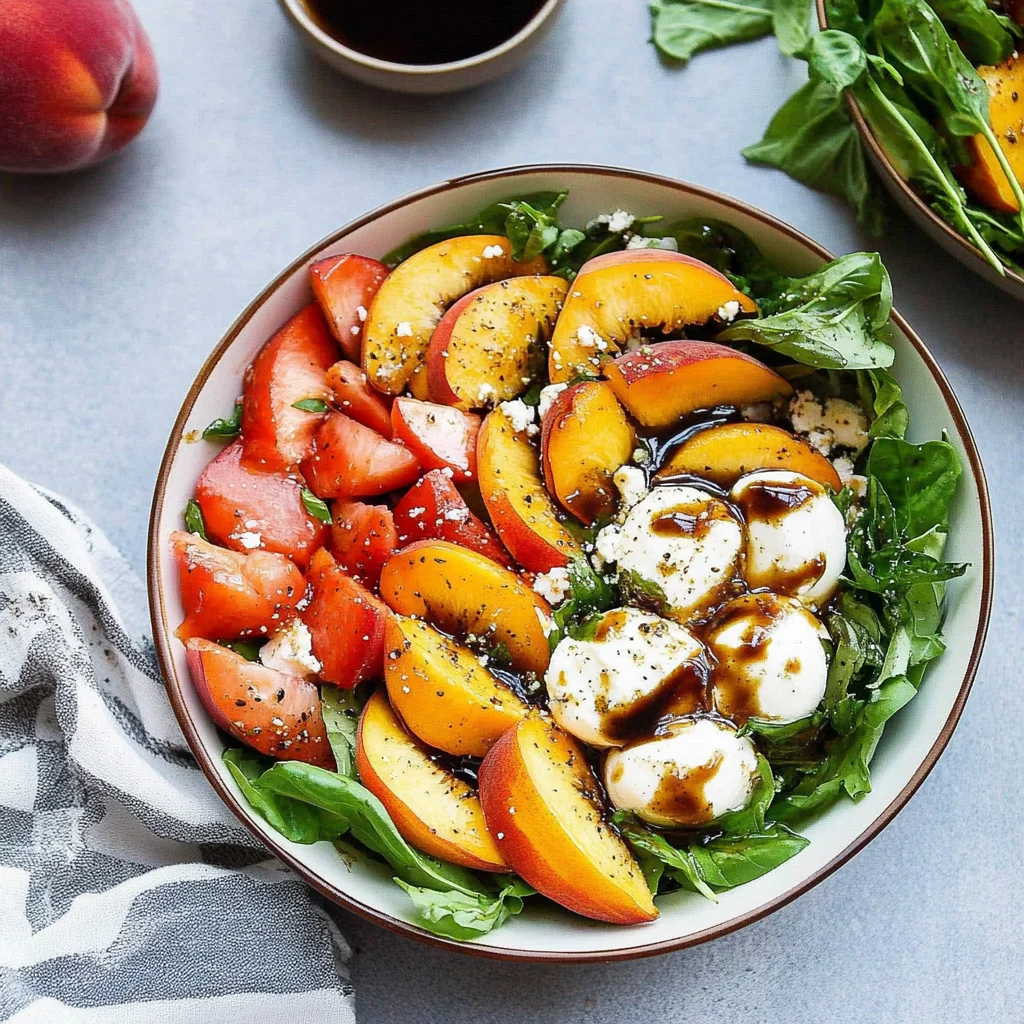 Summer Peach Balsamic Caprese Salad