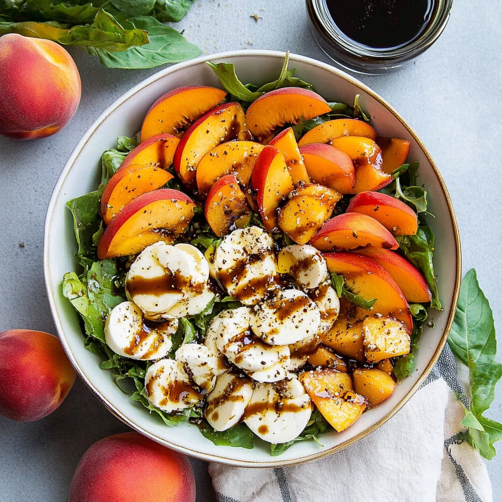 Summer Peach Balsamic Caprese Salad