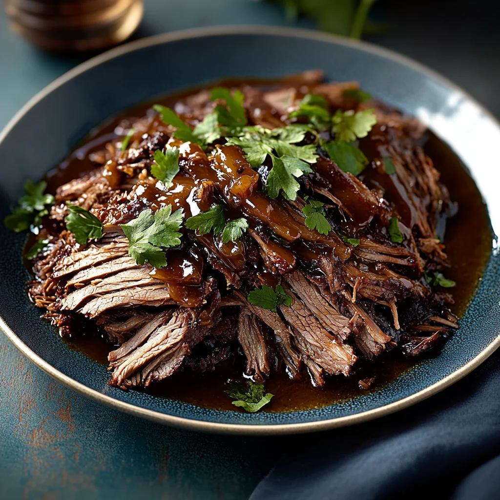 Sweet & Savory Caramelized Pulled Beef Brisket