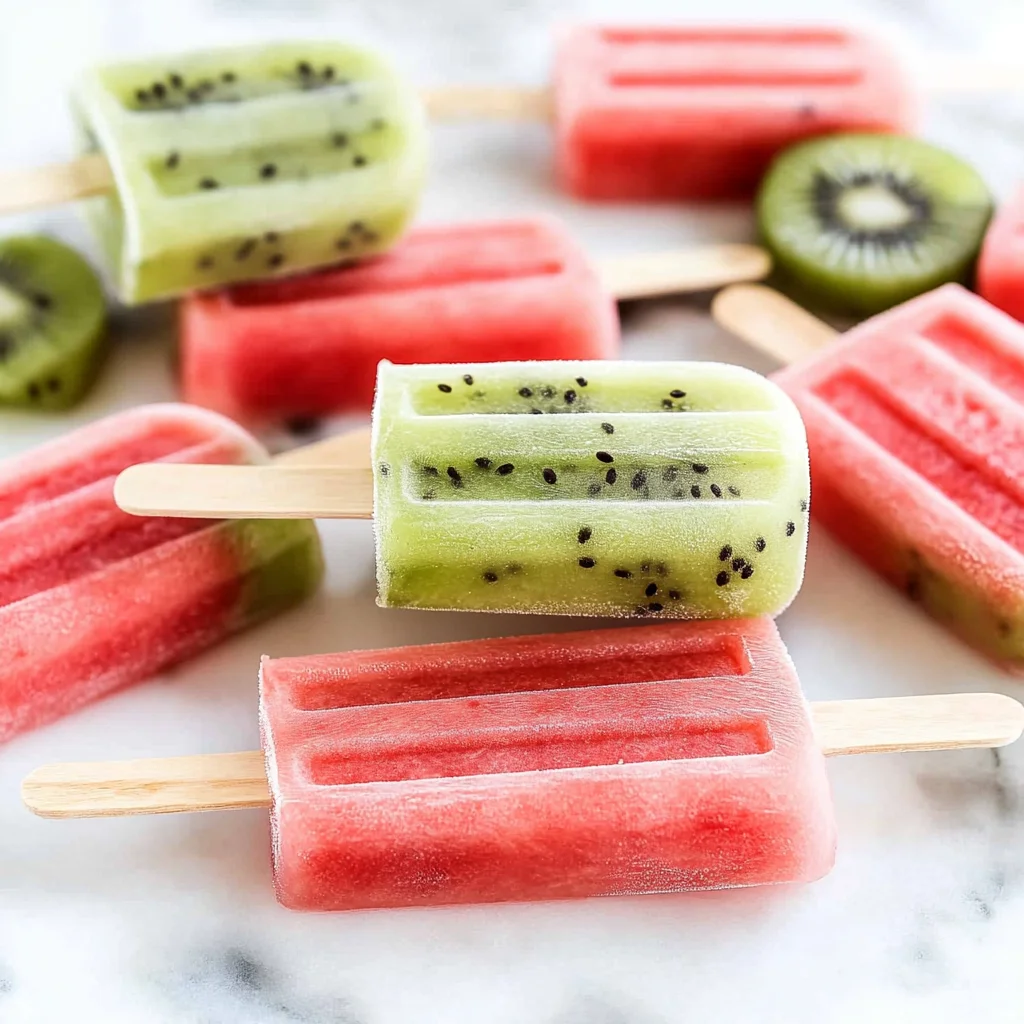 Watermelon Kiwi Popsicles