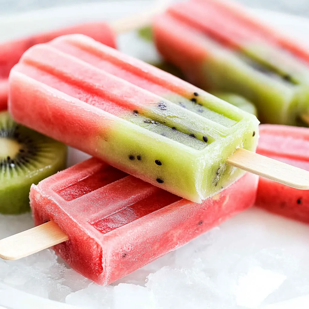 Watermelon Kiwi Popsicles
