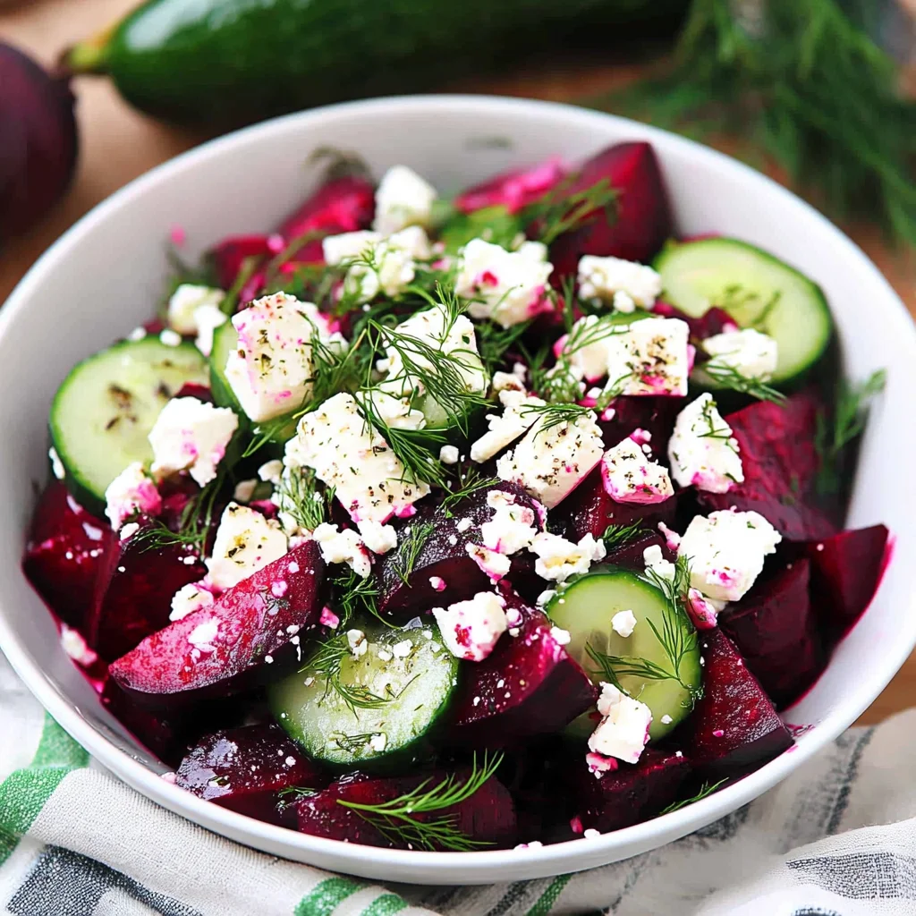 Beet Salad with Feta, Cucumbers, and Dill