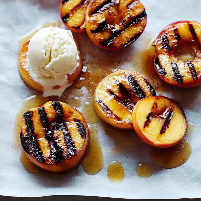 Grilled Peaches with Vanilla Ice Cream