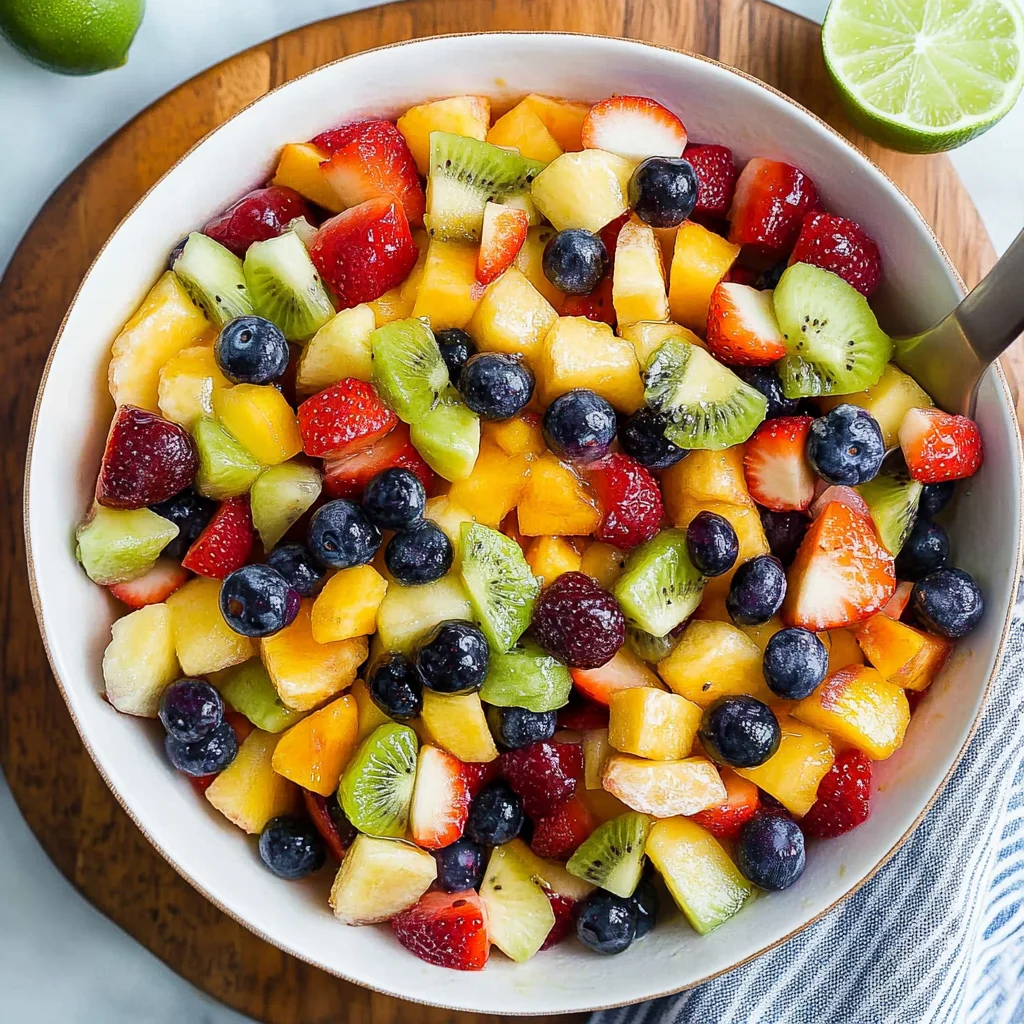 Honey Lime Rainbow Fruit Salad