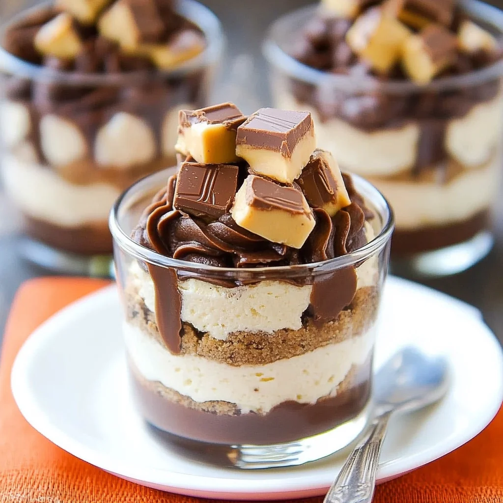 Mini Reese's Chocolate Peanut Butter Cheesecake Trifles