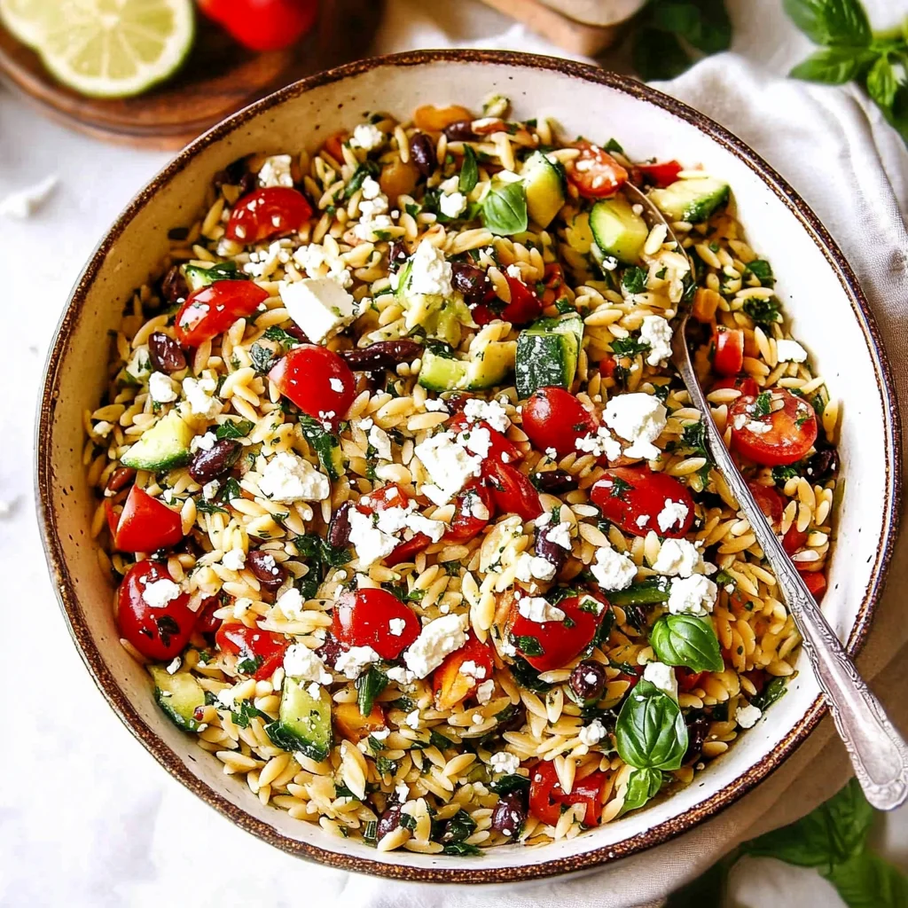 Orzo Pasta Salad Recipe with Feta