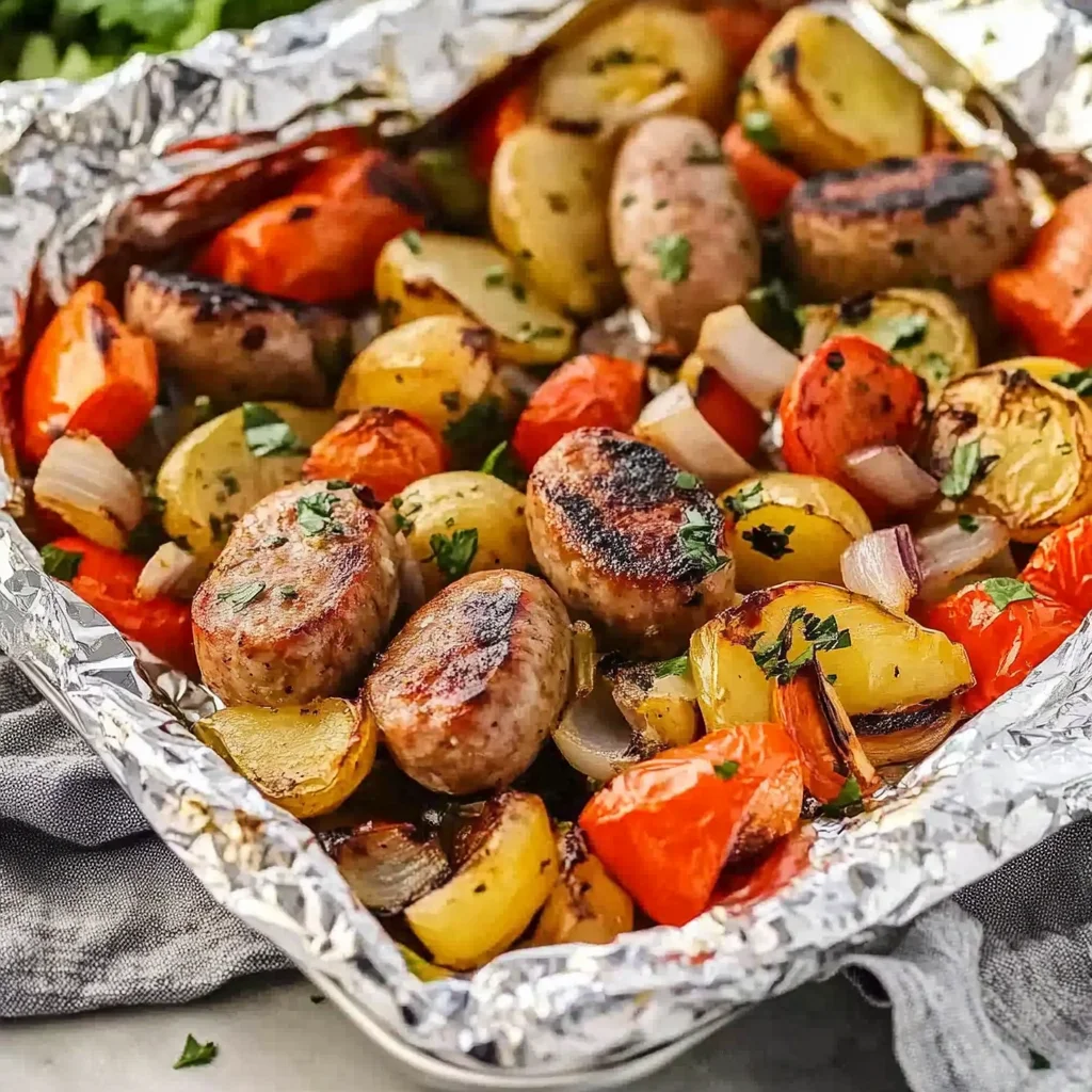 Sausage Foil Packets with Vegetables