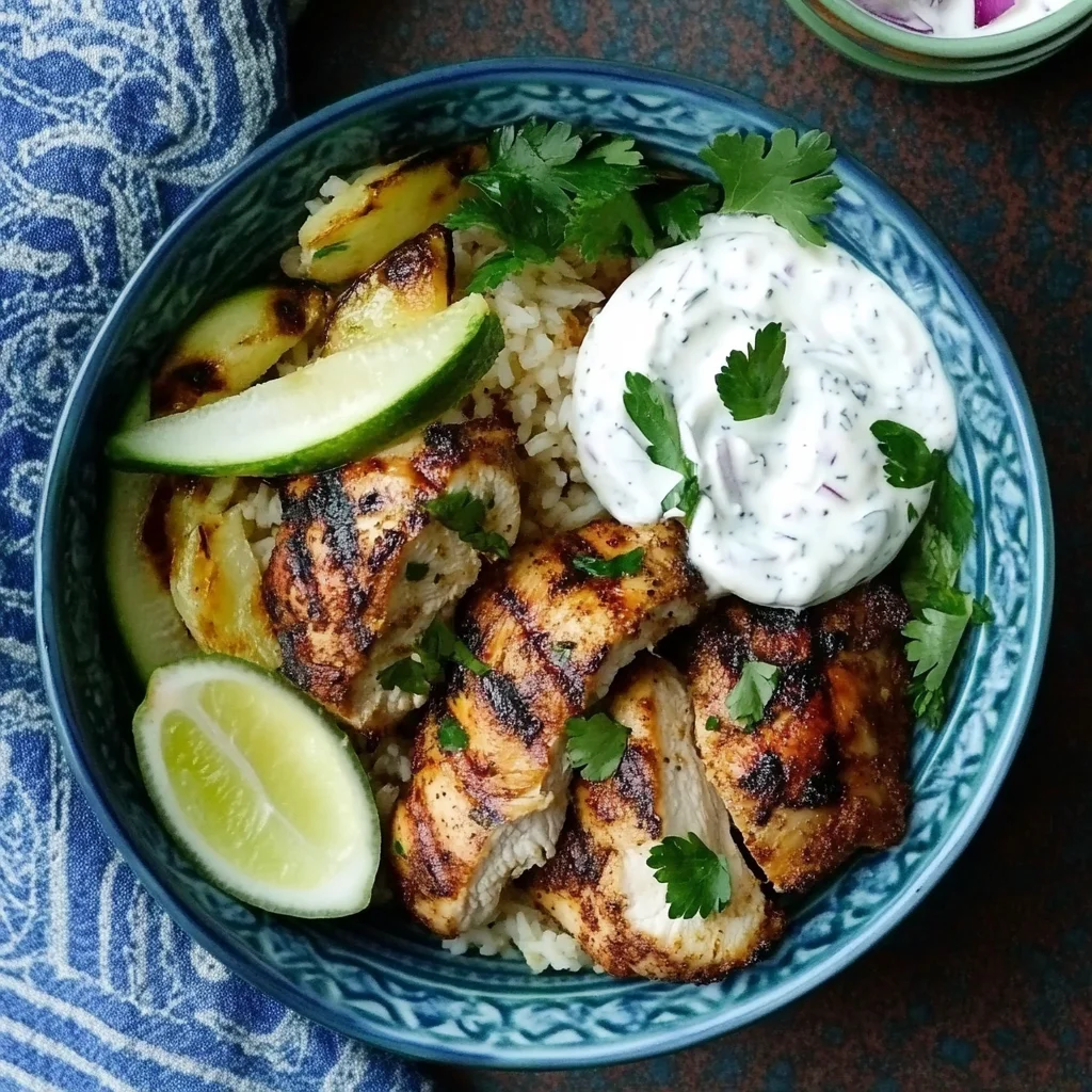 Shawarma-Spiced Grilled Chicken with Garlic Yogurt Sauce