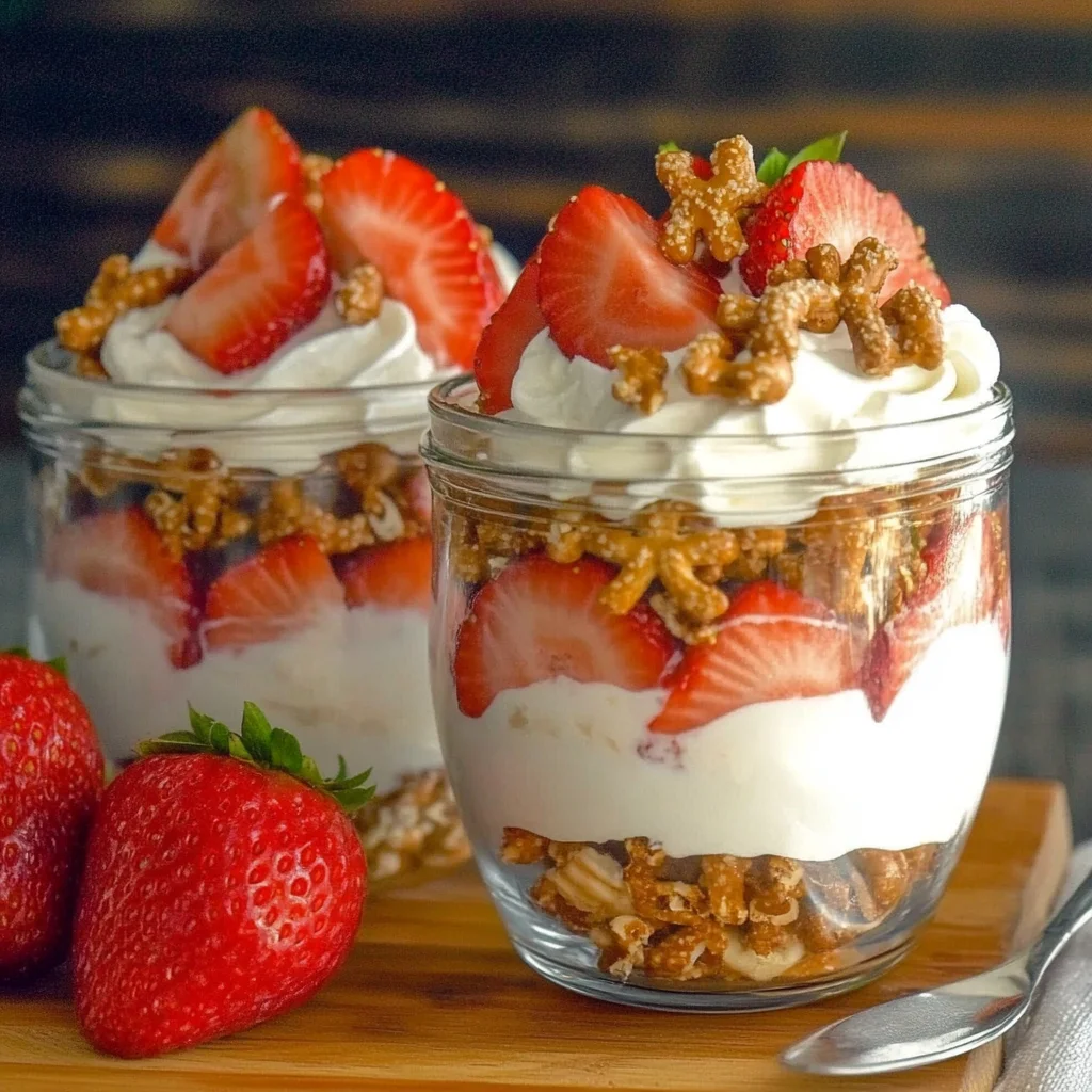 Strawberry Pretzel Salad Parfaits Recipe