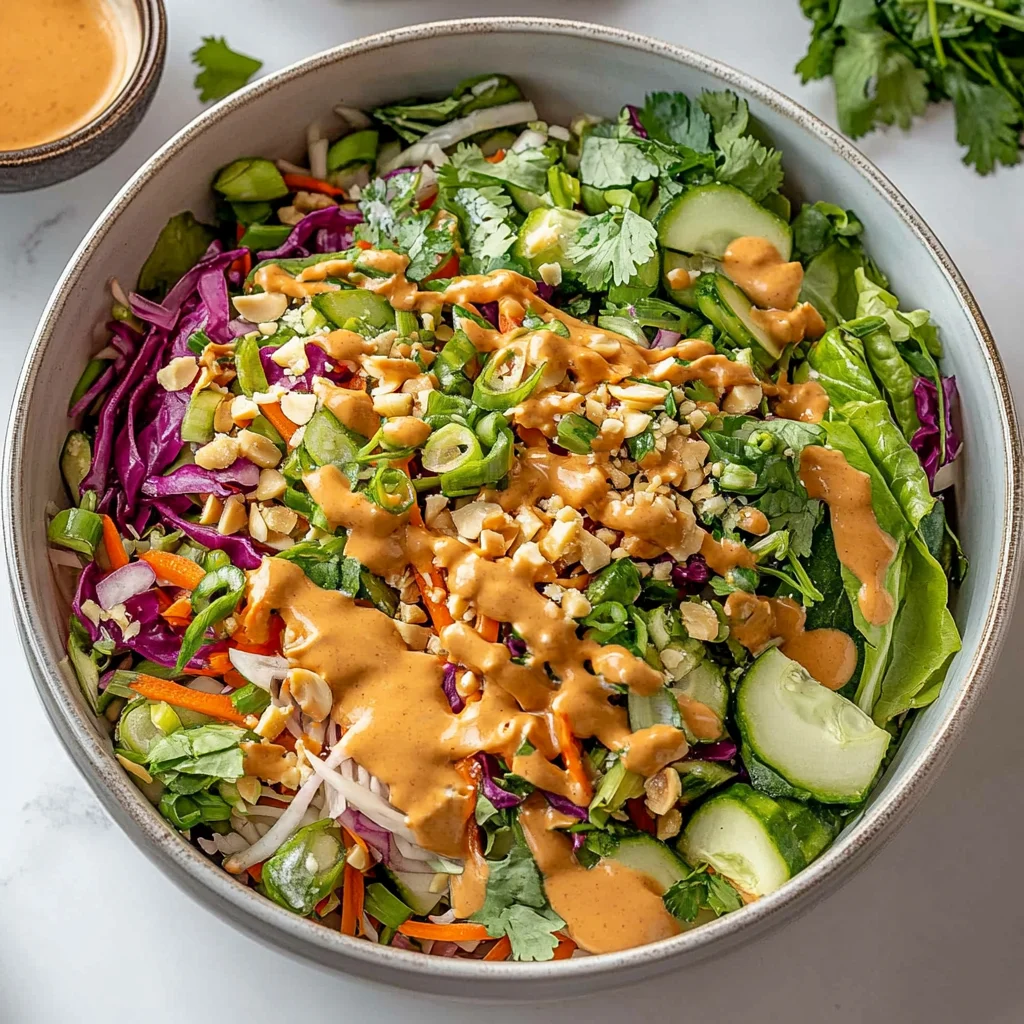 Thai Crunch Salad CPK Copycat (with peanut ginger sauce)