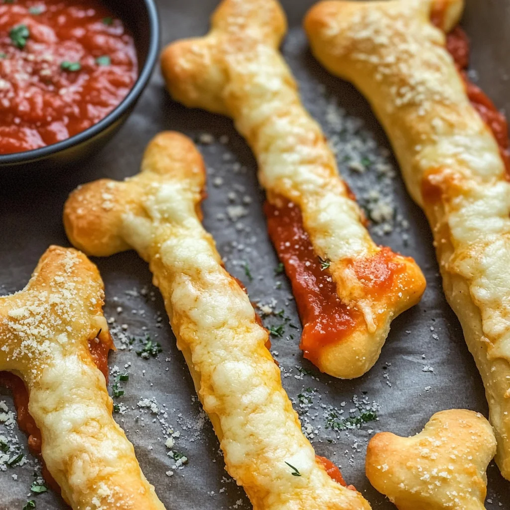 Cheesy Halloween Breadstick Bones