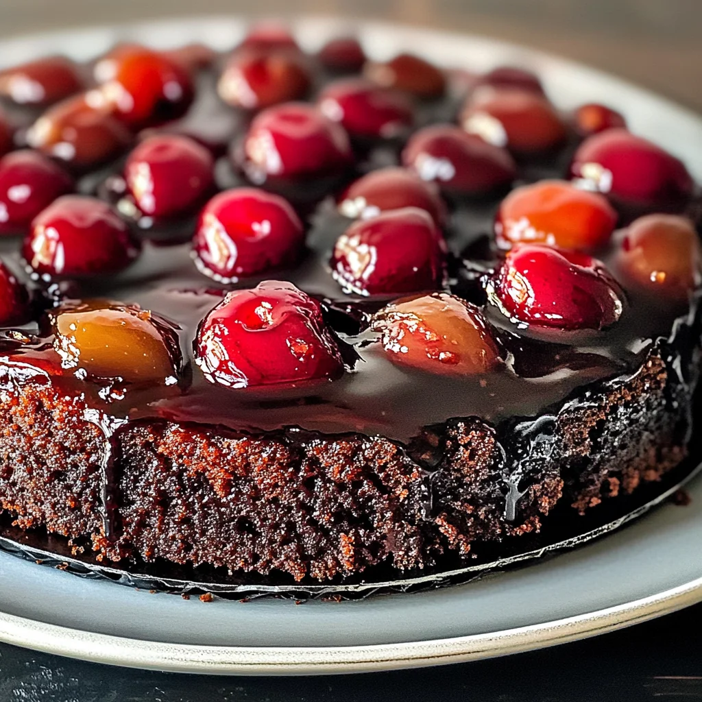 Chocolate Cherry Upside Down Cake