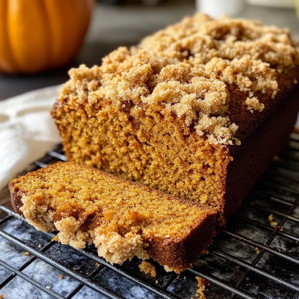 Easy Pumpkin Bread with Crumb Topping