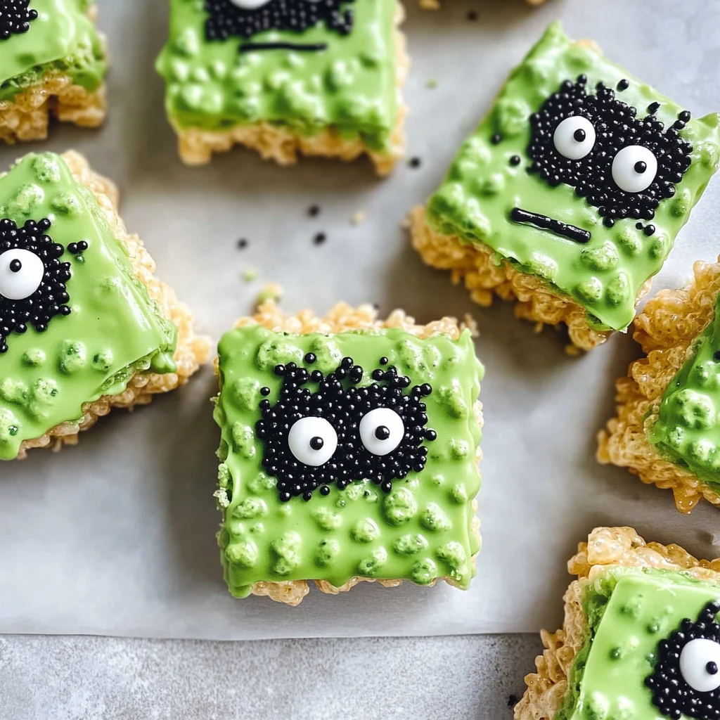 Frankenstein Halloween Rice Krispie Treats