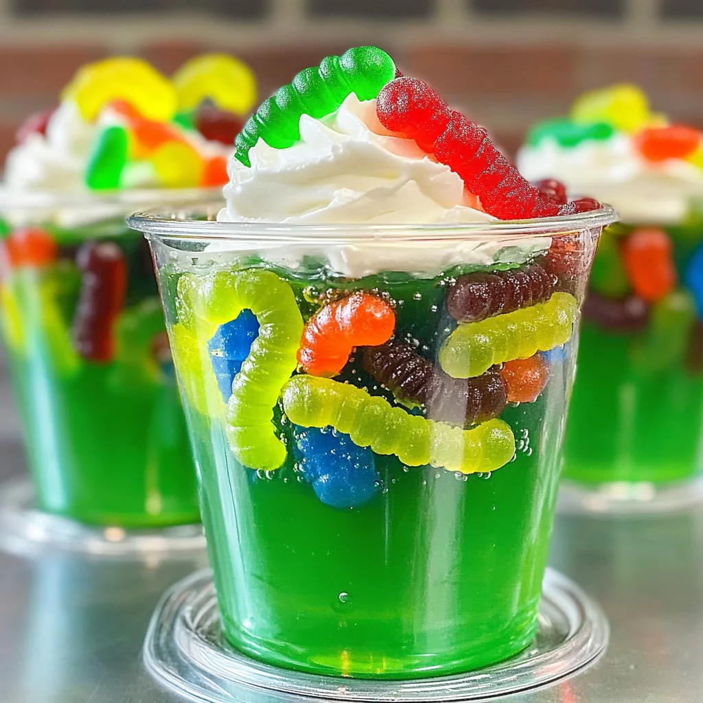 Gummy Worm Jello Cups Recipe