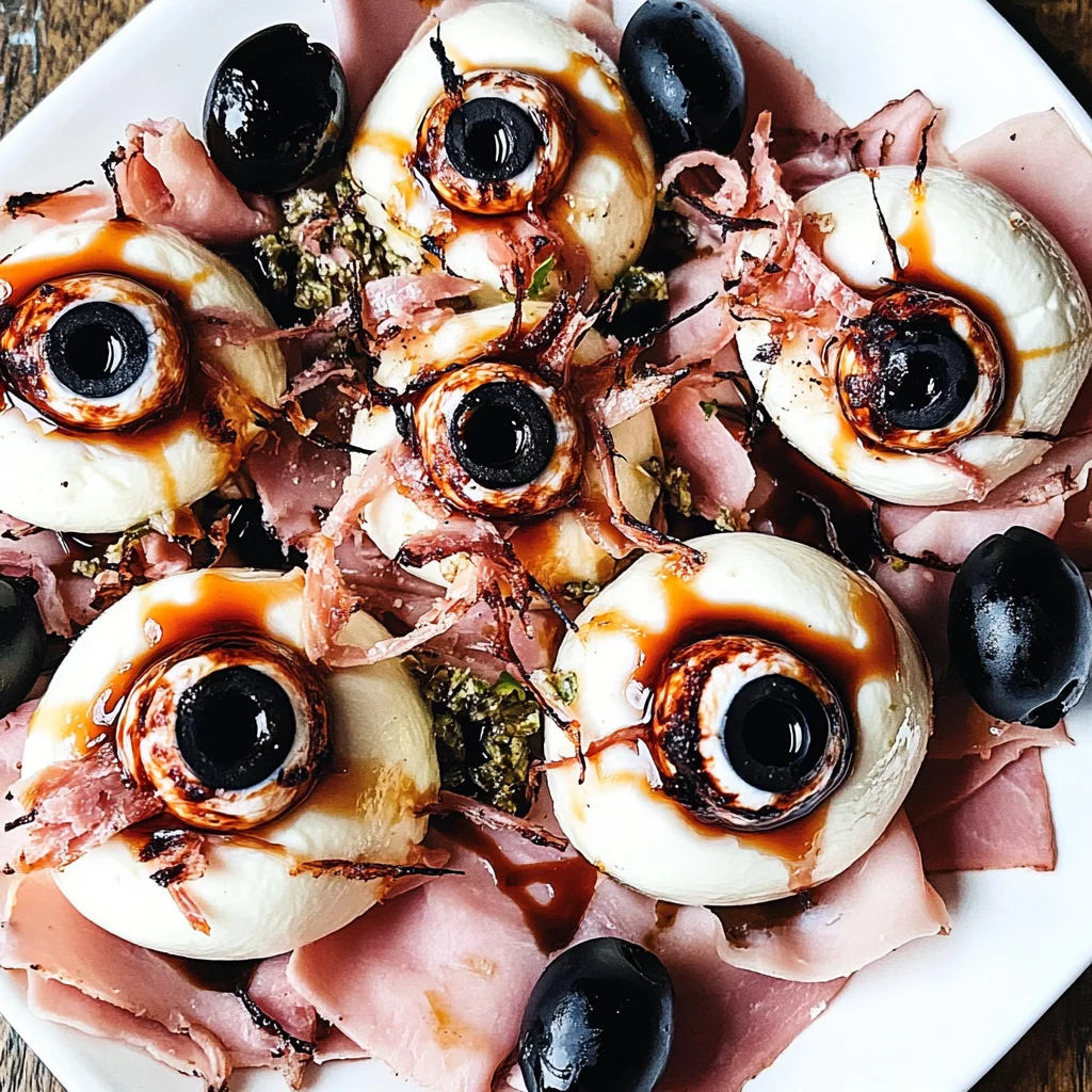 Halloween Antipasto Eyeballs Appetizer