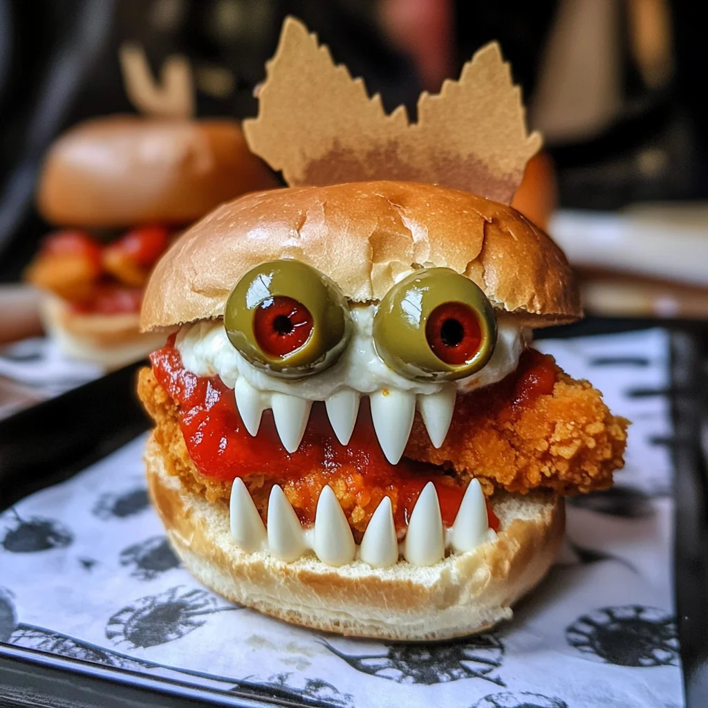 Halloween Chicken Parm Sliders