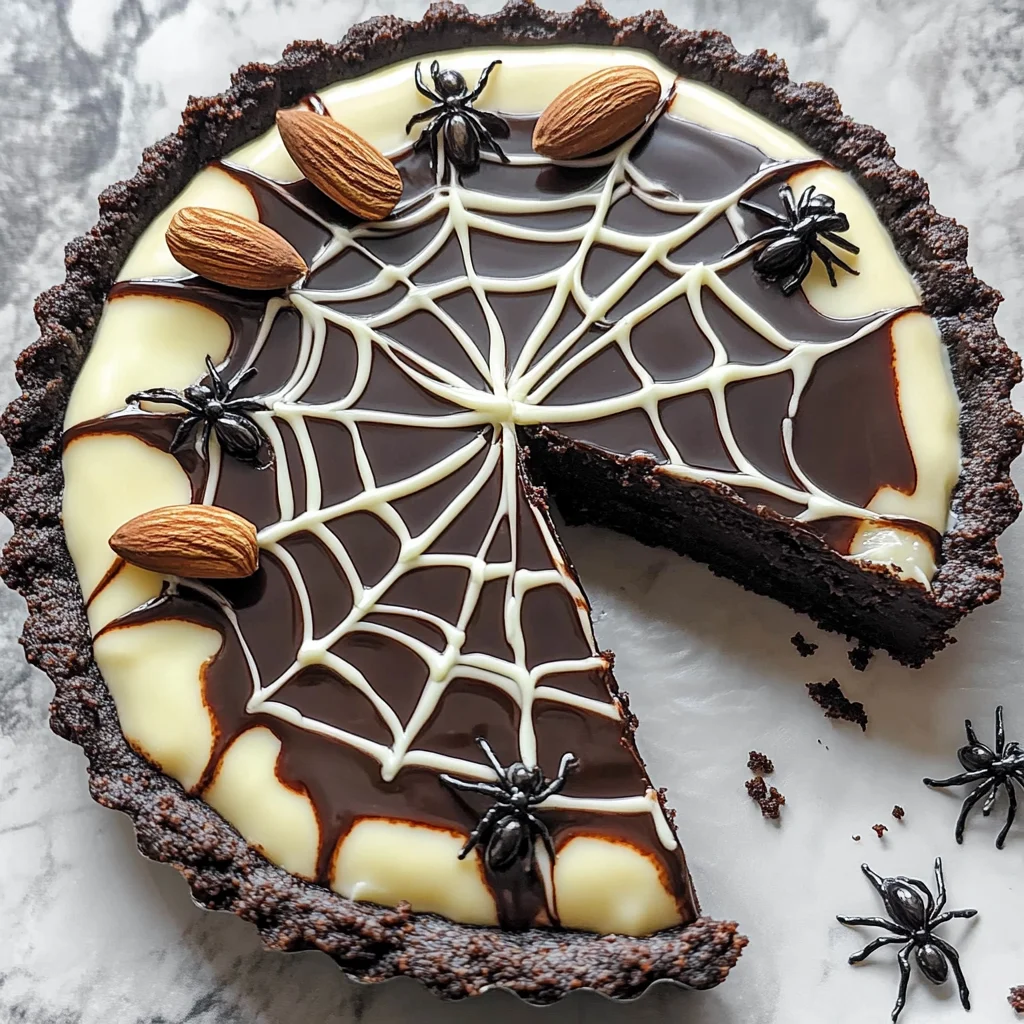 Halloween Chocolate Spiderweb Tart