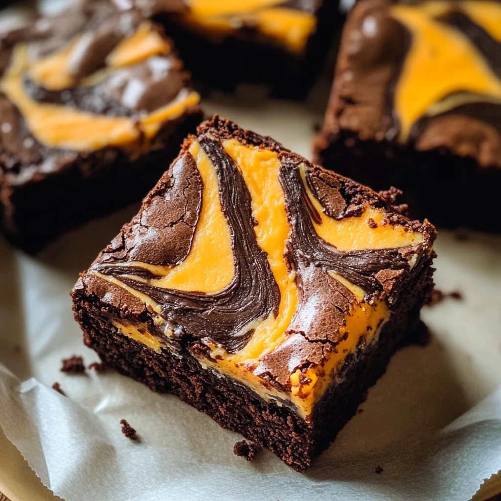 Halloween Cream Cheese Swirl Brownies