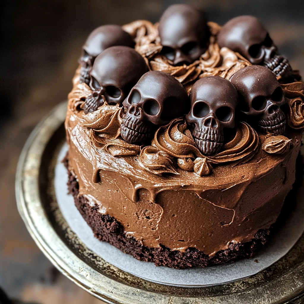 High Altitude Ginger Chocolate Skull Cake for Halloween