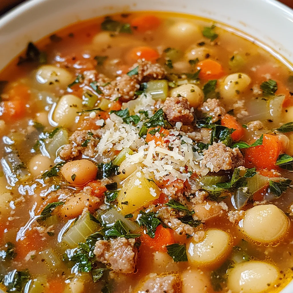 Italian Vegetable Soup with Spicy Sausage