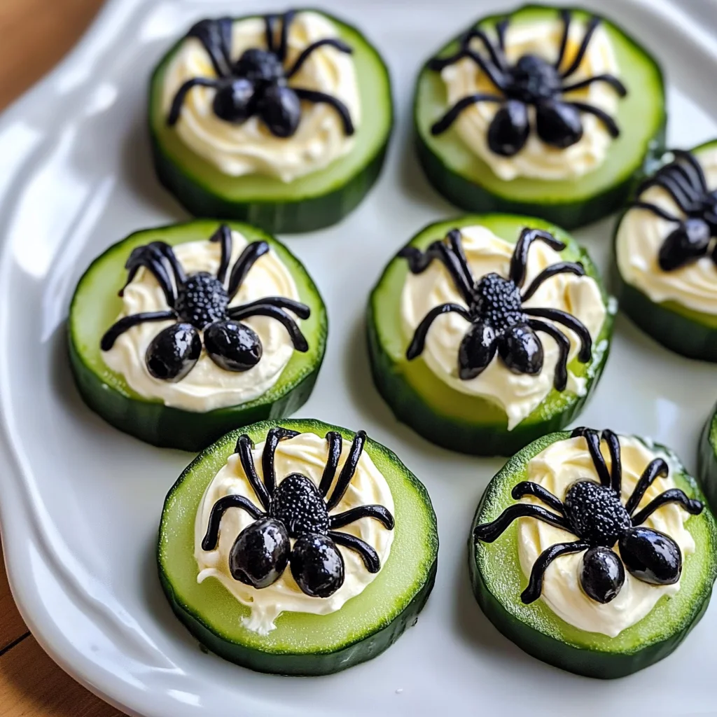 Keto Spider Cucumber Appetizer Bites