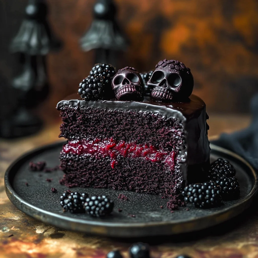 Spooky Black Velvet Halloween Cake