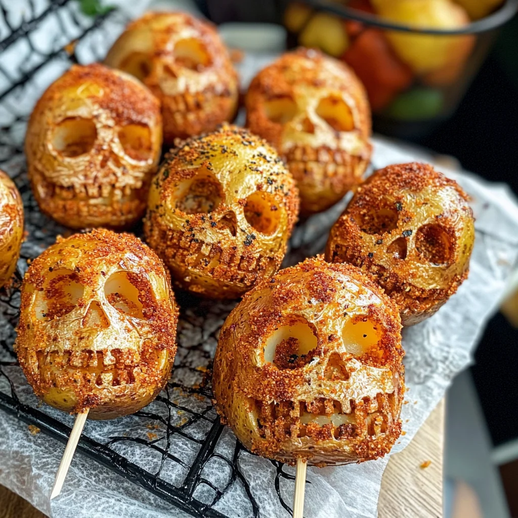 Spooky Halloween Skull Potatoes