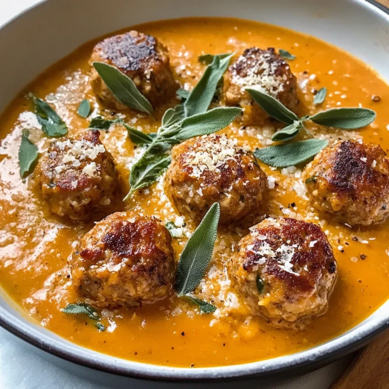 Turkey Meatballs in Pumpkin Sage Sauce