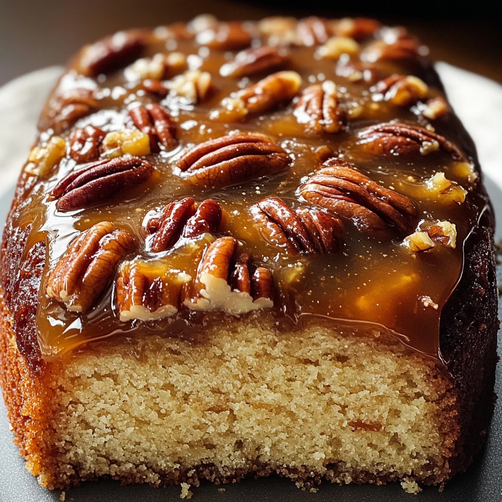 Upside-Down Caramel Pecan Cake