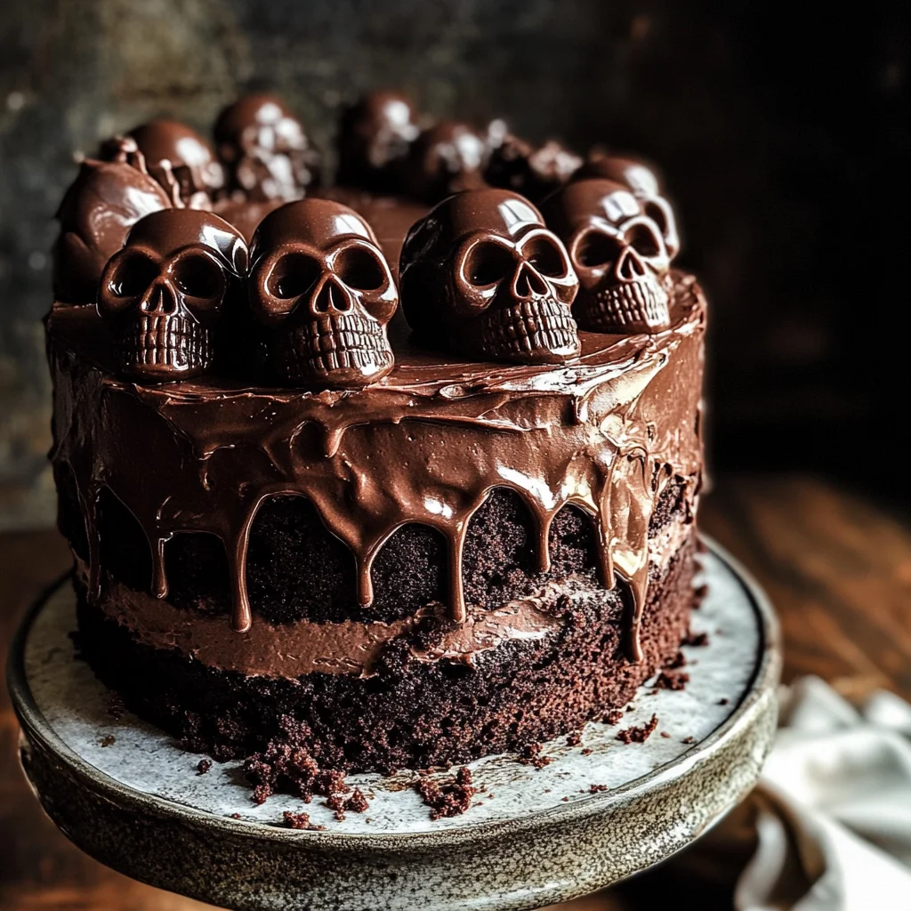Vegan Chocolate Layer Skull Cake