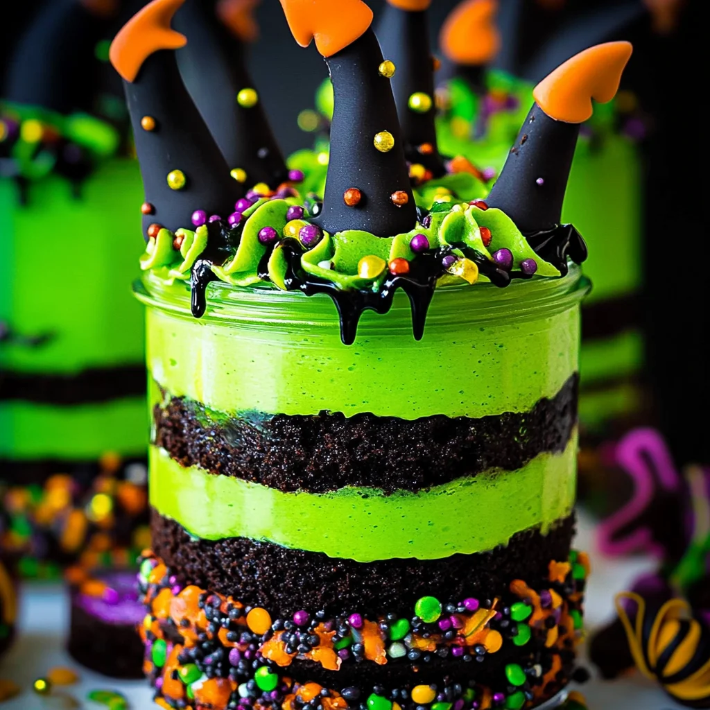 Witches Brew Halloween Cake Jars