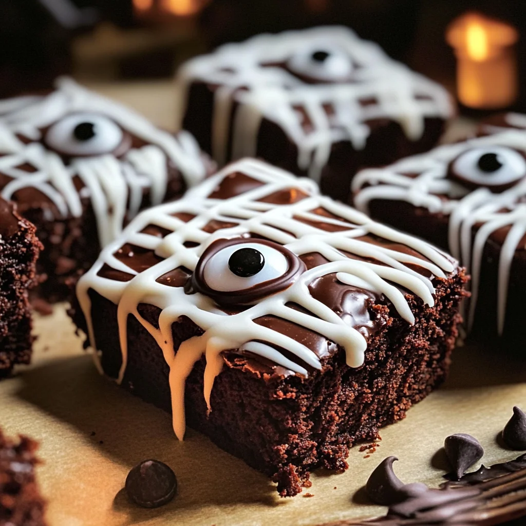 spooky mummy brownies