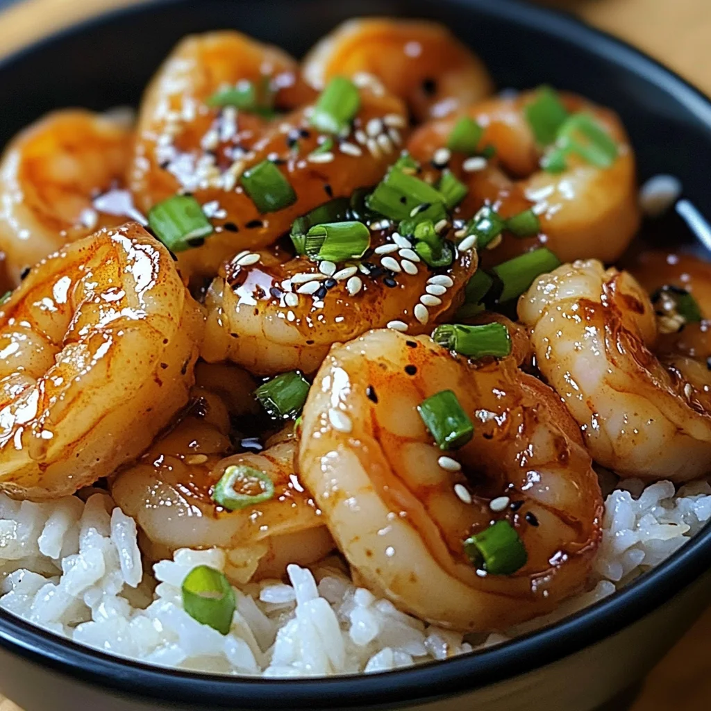 20 Minute Honey Garlic Shrimp & Rice Bowl