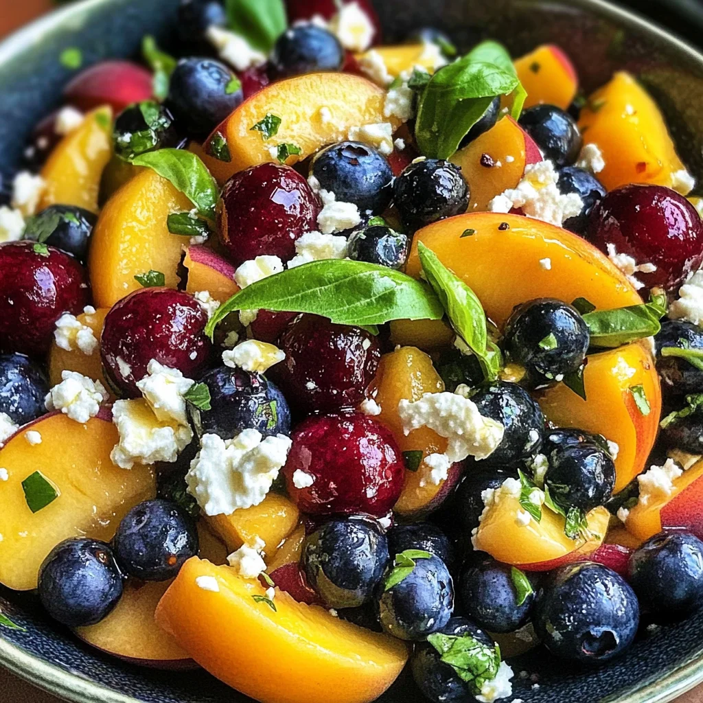 Blueberry Peach Feta Salad