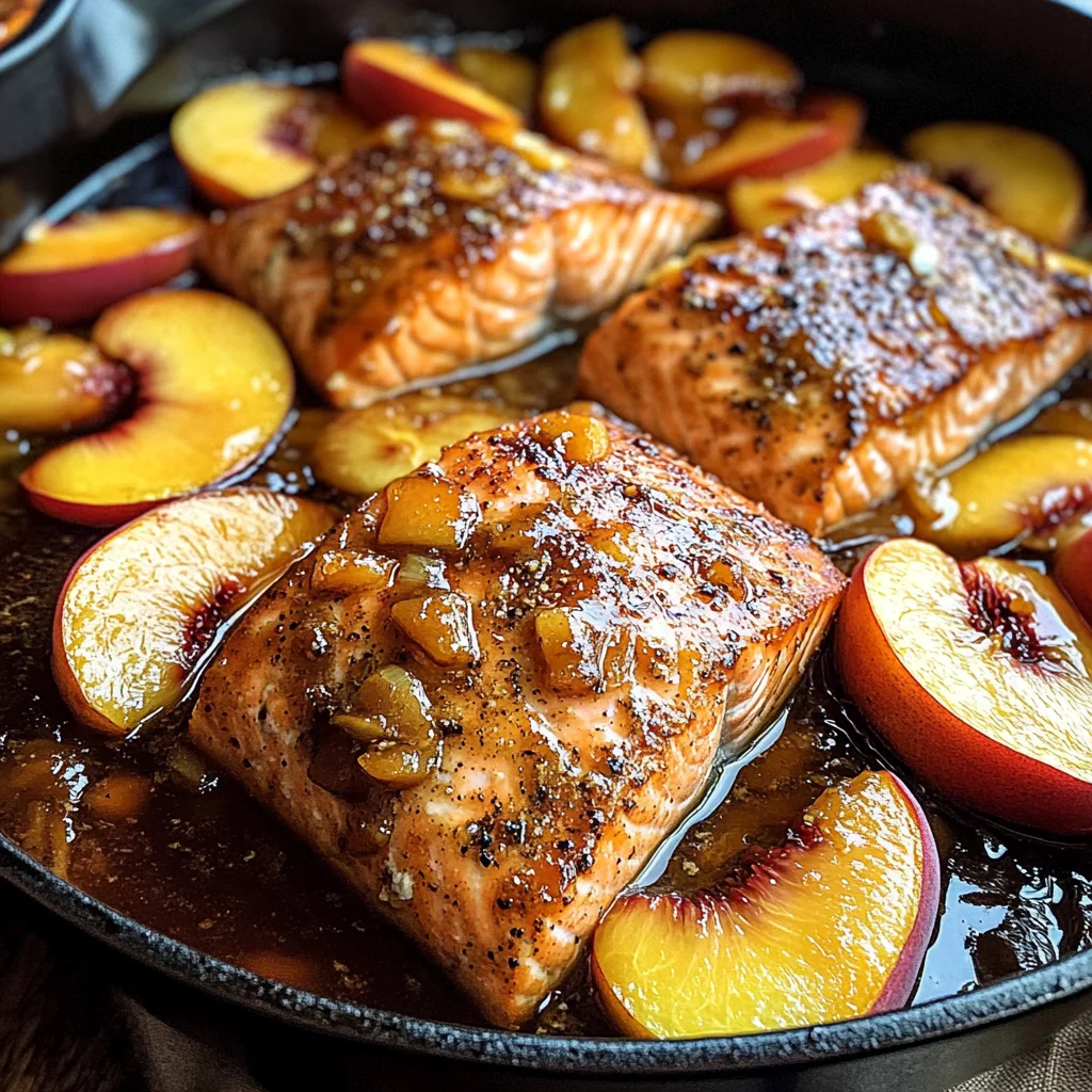 Bourbon Peach Roasted Salmon