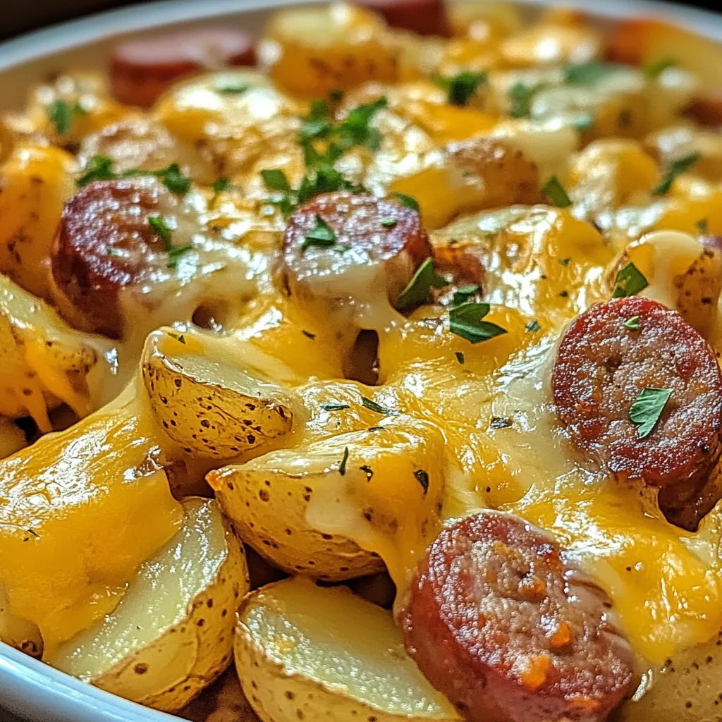 Cheesy Ranch Potatoes and Smoked Sausage