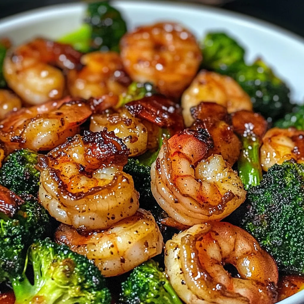 Honey Garlic Shrimp Roasted Broccoli