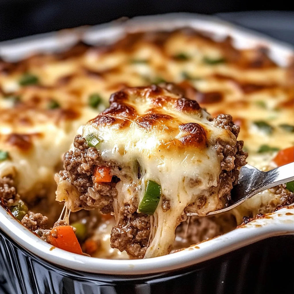 Low Carb Philly Cheesesteak Casserole